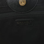 Caviar Medium Studded Deauville Tote Black