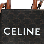 Triomphe Canvas Calfskin Mini Vertical Cabas Tan