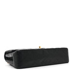Lambskin Quilted Medium Double Flap Black