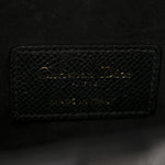 Grained Calfskin Mini Saddle Bag With Strap Black
