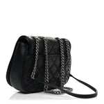 Calfskin Quilted Casual Pocket Messenger Flap Black