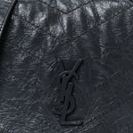 Crinkled Calfskin Matelasse Monogram Niki Chain Wallet Dark Smog