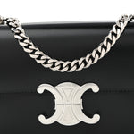 Shiny Calfskin Triomphe Chain Shoulder Bag Black