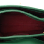 Calfskin Quilted Chain Flap Green