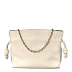 Calfskin Nano Flamenco Knot Clutch Soft White