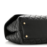 Caviar Quilted Small Coco Handle Flap Black