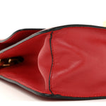 Saffiano Turn Lock Chain Shoulder Bag Fuoco