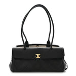Grained Calfskin Urban Essentials Small Shopping Bag Black