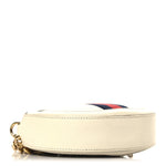 Textured Calfskin Web Mini Ophidia Round Shoulder Bag Mystic White