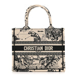 Canvas Embroidered Small Zodiac Toile De Jouy Book Tote Latte
