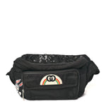 Nylon Retro Patch Convertible Belt Bag Black