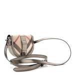 Patent Nova Check Mini Crossbody Bag Pewter
