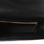 Grain De Poudre Matelasse Chevron Large Monogram Satchel Black