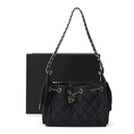 Denim Quilted Mini Chanel 25 Handbag Dark Blue