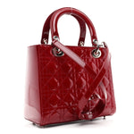 Patent Cannage Medium Lady Dior Red