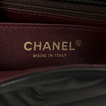 Lambskin Chevron Quilted Mini Square Flap Black