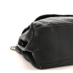 Pebbled Lambskin Chevron Monogram Large Nolita Black
