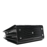 Calfskin Crocodile Embossed Baby Sac De Jour Black