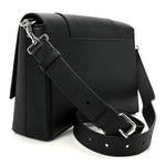 Semi Matte Soft Textured Calfskin Downtown Shoulder Bag Black