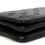 Lambskin Embossed Monogram Pochette Coussin Black