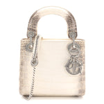 Niloticus Crocodile Himalaya Crystal Mini Lady Dior White