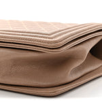 Caviar Quilted New Medium Boy Flap Dark Beige