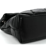 Lambskin Quilted Small Loulou Puffer Monogram Chain Satchel Black