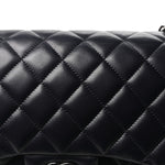 Lambskin Quilted Jumbo Double Flap Navy