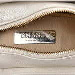 Iridescent Aged Calfskin Chevron Quilted Small Gabrielle Hobo White