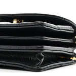 Caviar Quilted Clutch With Chain Black