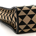 Jacquard Saffiano Triangolo Symbole Embroidered Large Tote Black Corda
