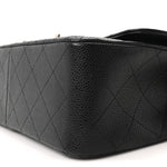 Caviar Quilted Jumbo Double Flap Black