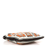 Satin Mythical Alphabet Drawstring Pouch Orange Black White