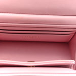 Lambskin Quilted Pearl Pyramid Clutch With Chain Pink