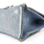 Nappa Denim Printed Hourglass Top Handle Bag Small Denim Blue