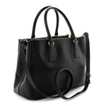 Saffiano Lux Small Galleria Double Zip Tote Black
