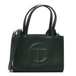 Vegan Leather Small Shopping Bag Dark Olive