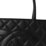 Caviar Quilted Medallion Tote Black