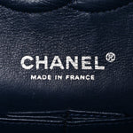 Lambskin Quilted Medium Double Flap Navy