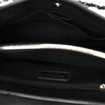 Patent Quilted Large Coco Shine Accordion Flap Black