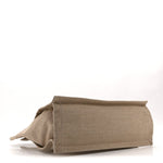 Linen Calfskin Small Rive Gauche Tote Greggio Natural