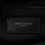 Crinkled Calfskin Matelasse Monogram Medium Niki Chain Satchel Black