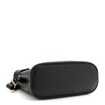 Soft Grain Calfskin Small Double Belt Tote Black