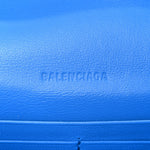 Grained Calfskin Embossed Car Flap Bag Petroleum Blue