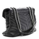 Calfskin Y Quilted Monogram Medium Loulou Chain Satchel Storm