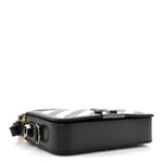 Saffiano Striped Mini Diag Binder Clip Bag Black White Yellow
