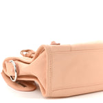Matte Goatskin Rubber Covered Classic Hardware Mini City Rose Poudre