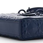 Calfskin Cannage Diamond Medium Lady D-Joy Navy Blue