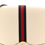 Textured Calfskin Small Ophidia Flap Messenger Bag Mystic White