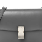 Box Calfskin Medium Classic Box Flap Bag Zinc